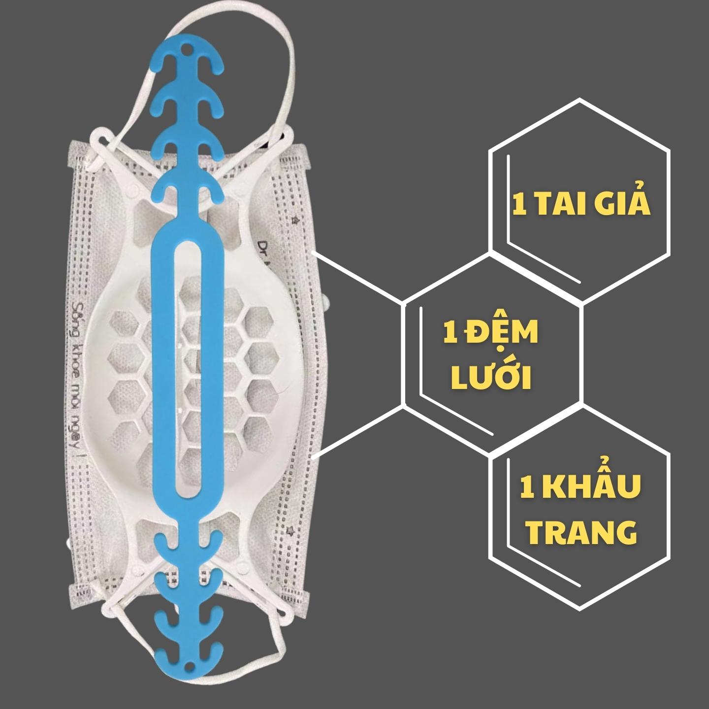 Combo 3 món Dây đai đệm lưới silicone đeo khẩu trang chống đau tai