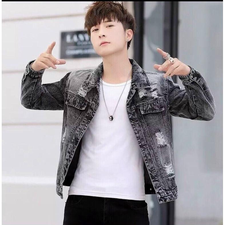Áo khoác jean Nam cao cấp form rộng hàn quốc bigsize năng độn cá tính DynYouth