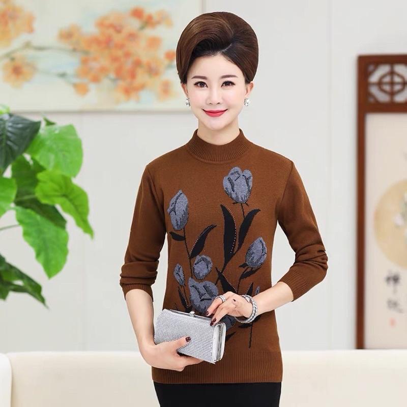 áo len trung niên nữ cổ cao cho bà cho mẹ