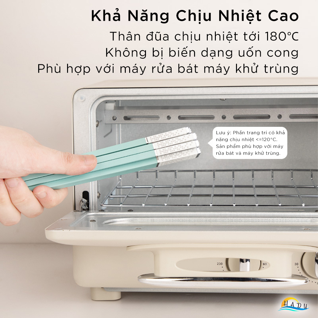 Đũa Ăn Cơm Cao Cấp Chống Mốc Kiểu Nhật Bản Sợi Thủy Tinh Kháng Khuẩn Màu Xanh Sang Trọng HADU