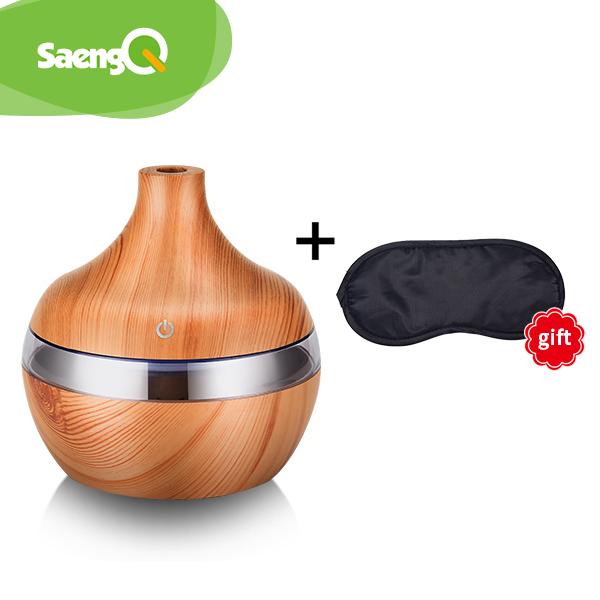 SaengQ Điện Máy Tạo Độ Ẩm Không Khí Tinh Tinh Dầu Khuếch Tán Tinh Dầu Siêu Âm Thanh Vân Gỗ Máy Phun Sương Tạo Độ Ẩm USB Mini Phun Sương Tạo Đèn LED