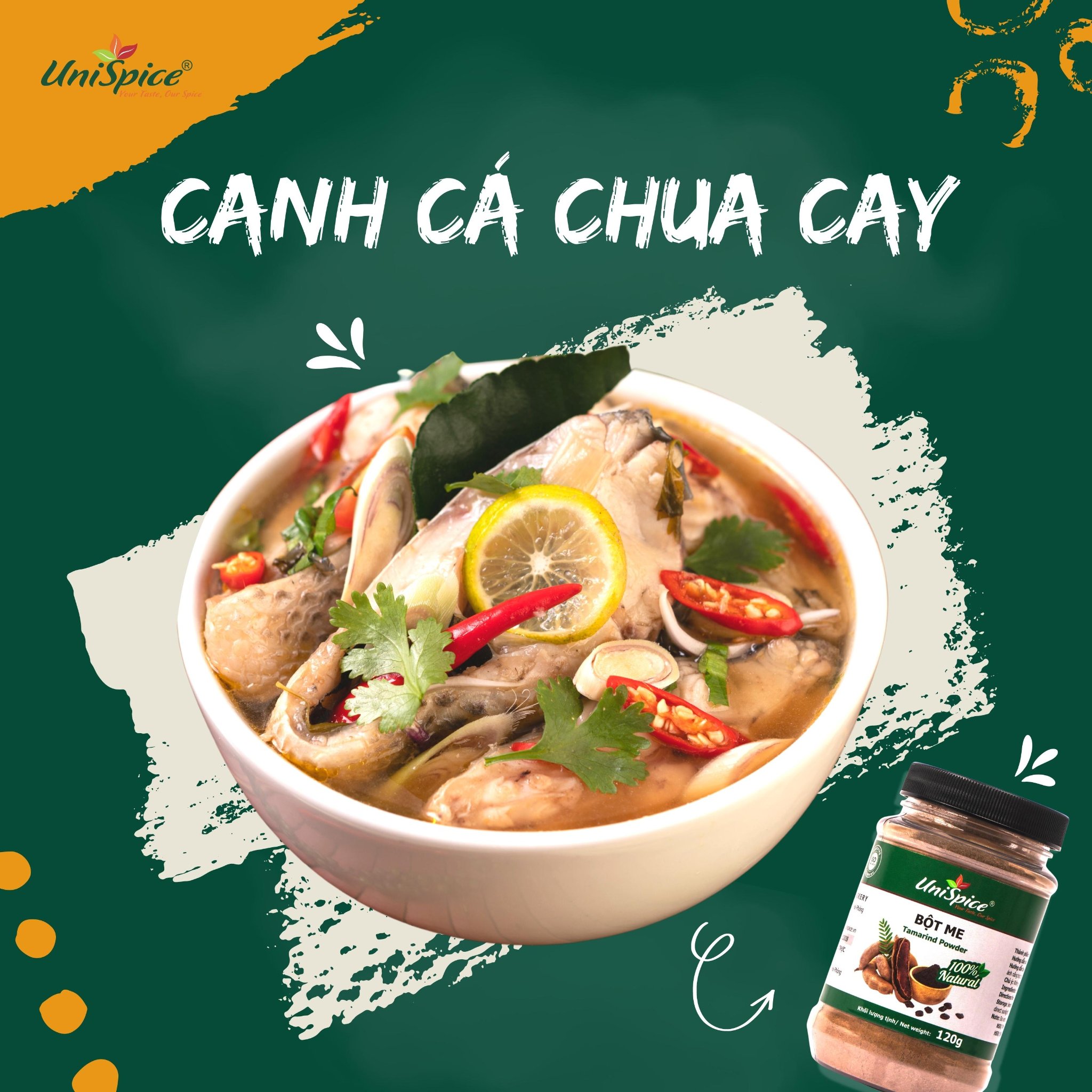 Bột me Unispice100g - Gia vị tự nhiên/ nấu canh chua, món sốt