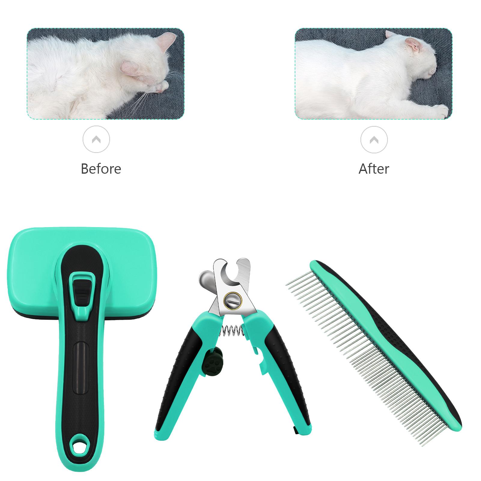 Bộ bàn chải chải lông thú cưng , Lược chải lông thú cưng, Kéo cắt móng tay thú cưng