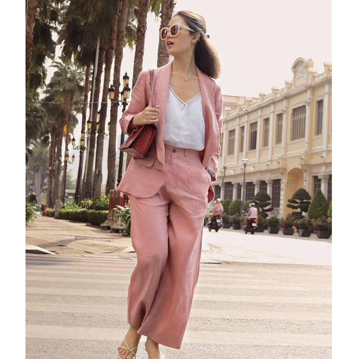 Set bộ vest blazer linen ve tròn túi bổ + Quần ống rộng trẻ trung ArcticHunter