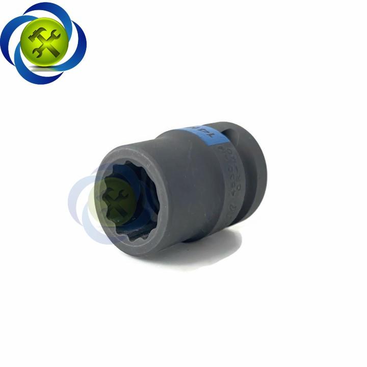 Tuýp 14mm 1/2 Kingtony 453014M loại ngắn 12 cạnh màu đen