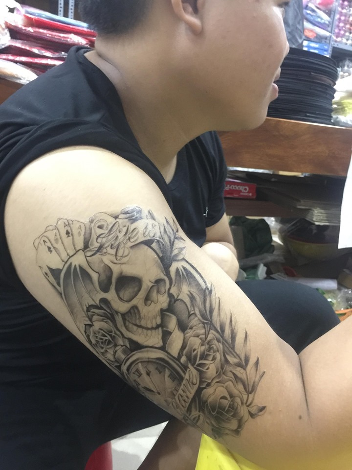 Hình xăm Tattoo Halloween kích thước 20cm x 14cm