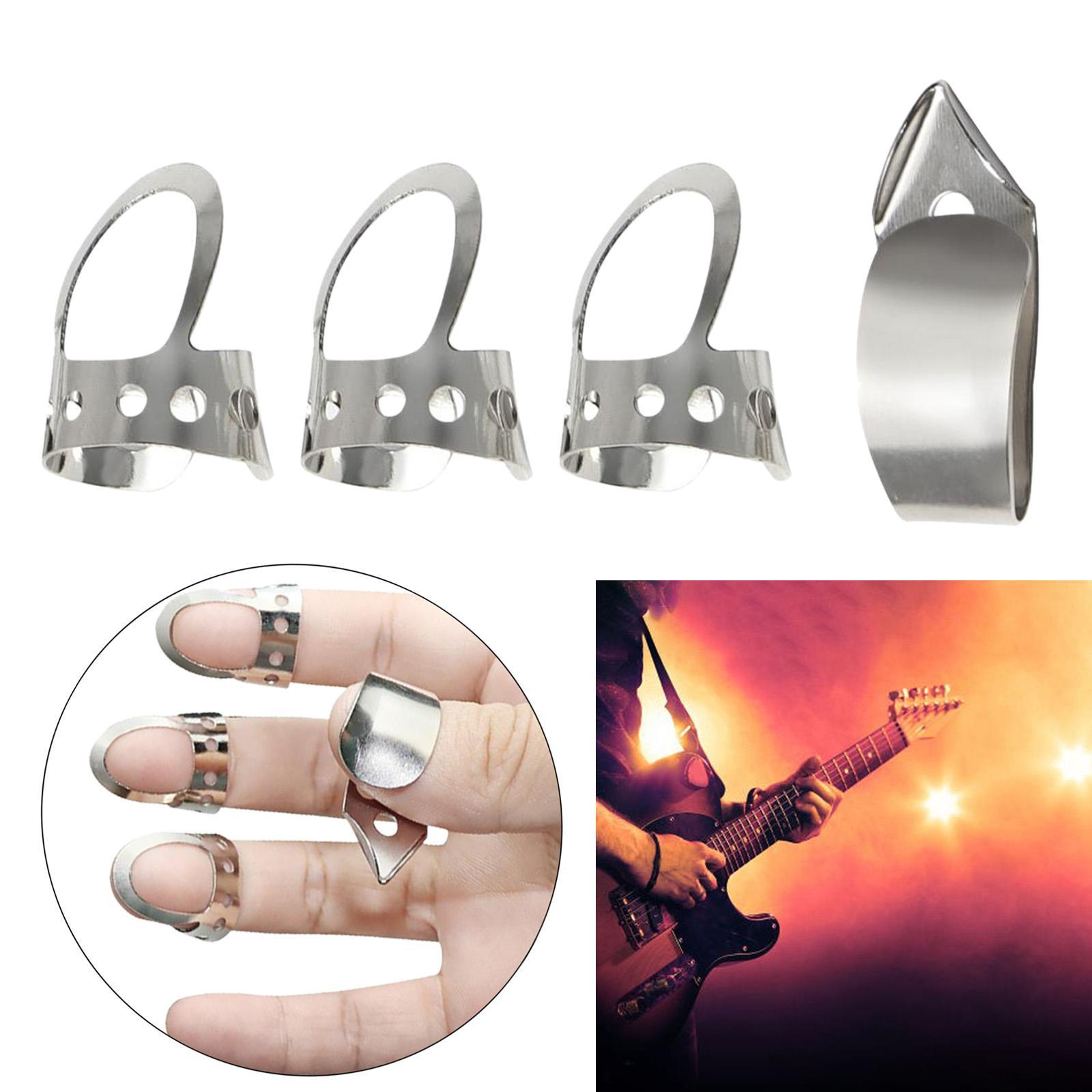 3X 4Pcs Finger Thumb Picks Metal for Banjo Ukulele Guitar Picks Plectrums