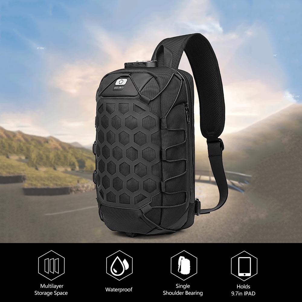 Túi đeo vai trước ngực dành cho nam, phong cách mới trẻ trung, chất liệu không thấm nước