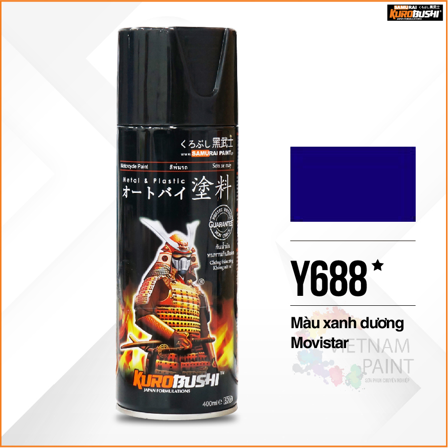 Sơn xịt Samurai Kurobushi - MÀU XANH DƯƠNG MOVISTAR Y688