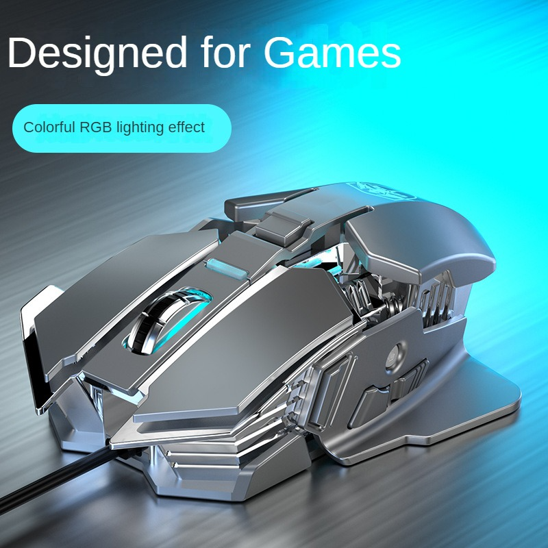 Chuột cơ gaming led RGB 6400DPI - J600B mechanical Gaming mouse