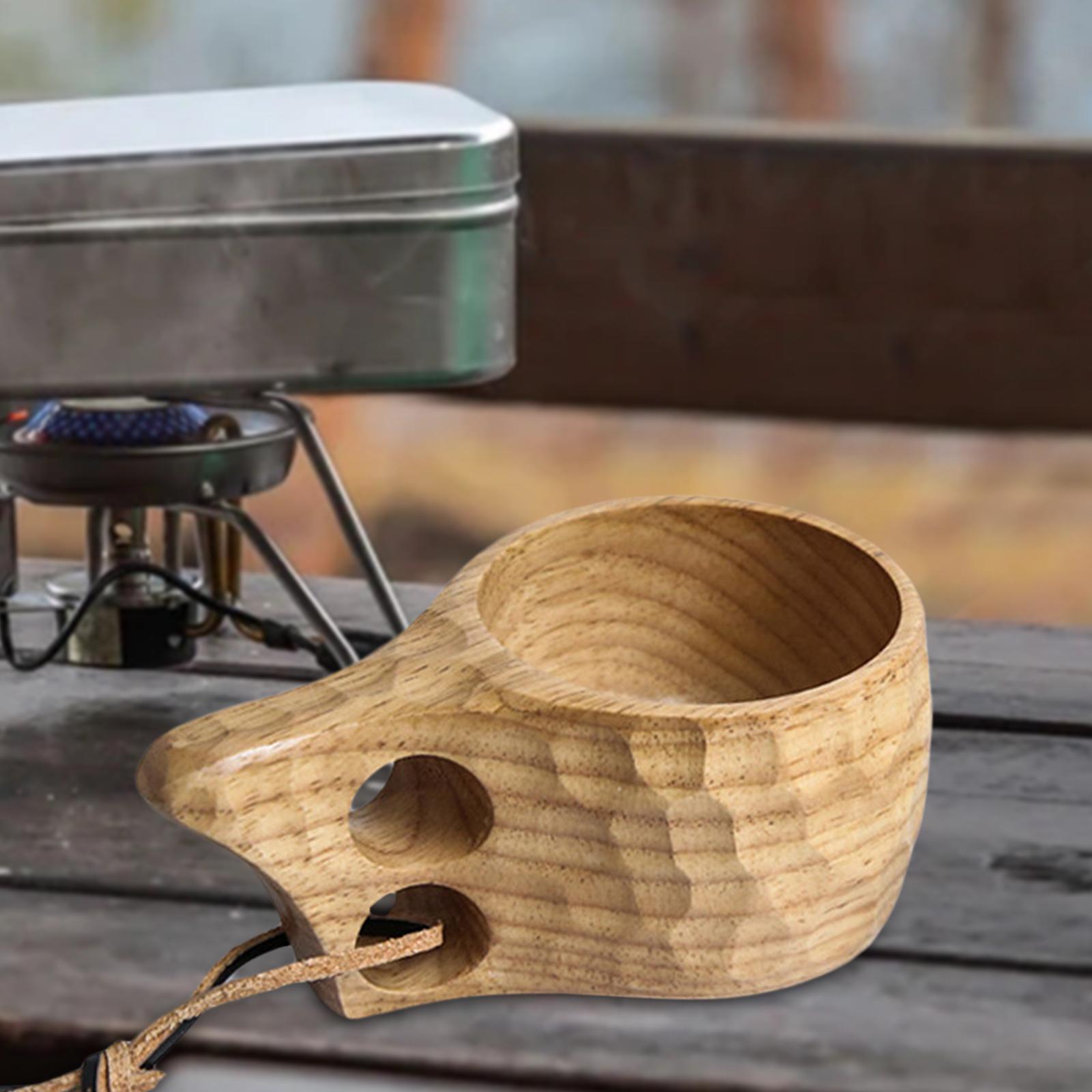 Portable Wooden Drinking Cup Tableware  Hiking Outdoor Camping