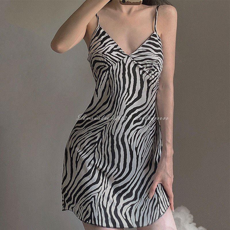 Váy Ngủ Da Beo Vằn Chất Lụa Siêu Chảnh