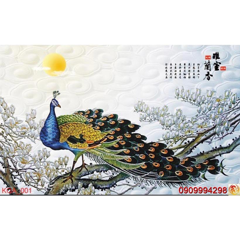 TRANH DÁN TƯỜNG 3D CHIM CÔNG