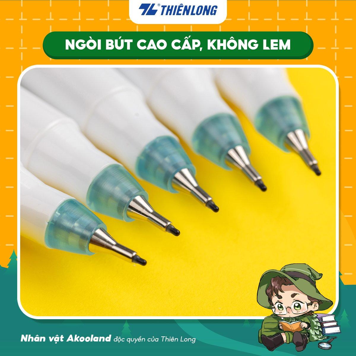 Combo 5/10/20 Bút lông kim Thiên Long FL-04/AK - Nét viết 0.3mm mảnh nhỏ Mực đều liên tục, nhân vật Akooland Tahi