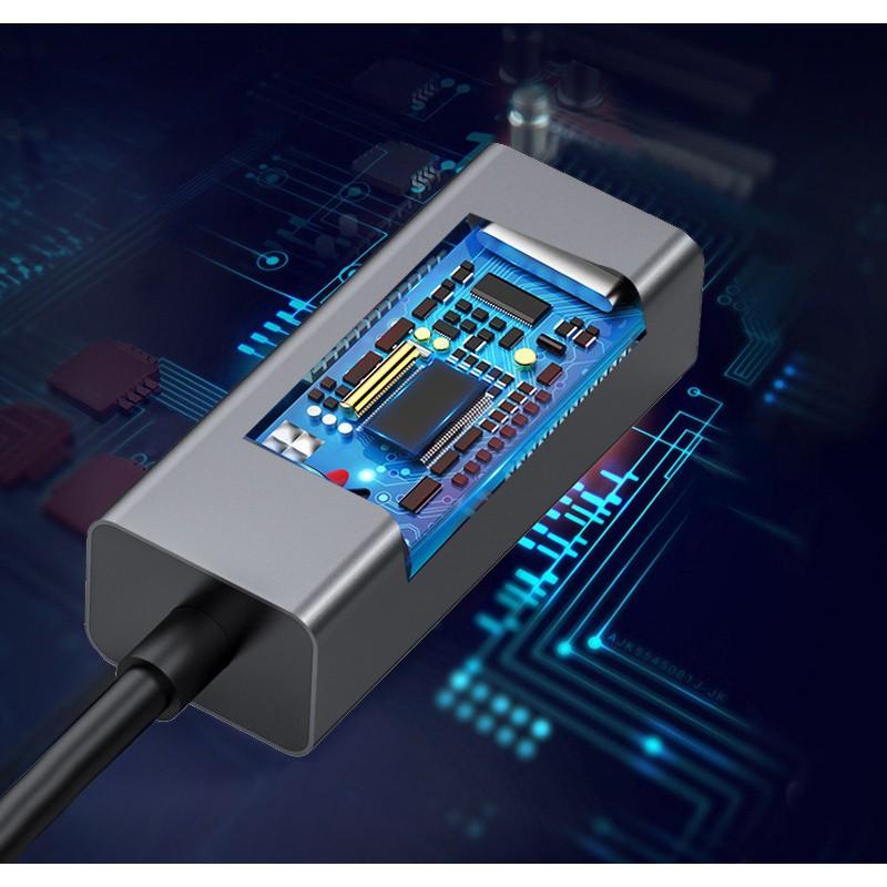 Cáp USB Type-C to Lan kết nối mạng internet cho Máy tính, Điện thoại