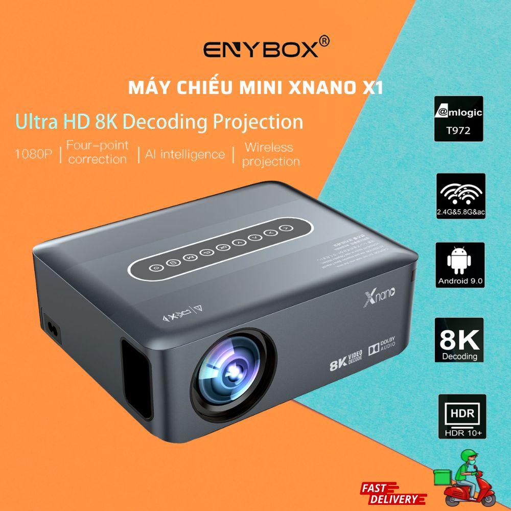 Box TV Xnano X1 Tích Hợp máy Chiếu - Ram 2G/16G - Full HD - Dual Wifi - Giải Mã 8K - Tích Hợp ĐIều Khiển Giọng Nói Bluetooth