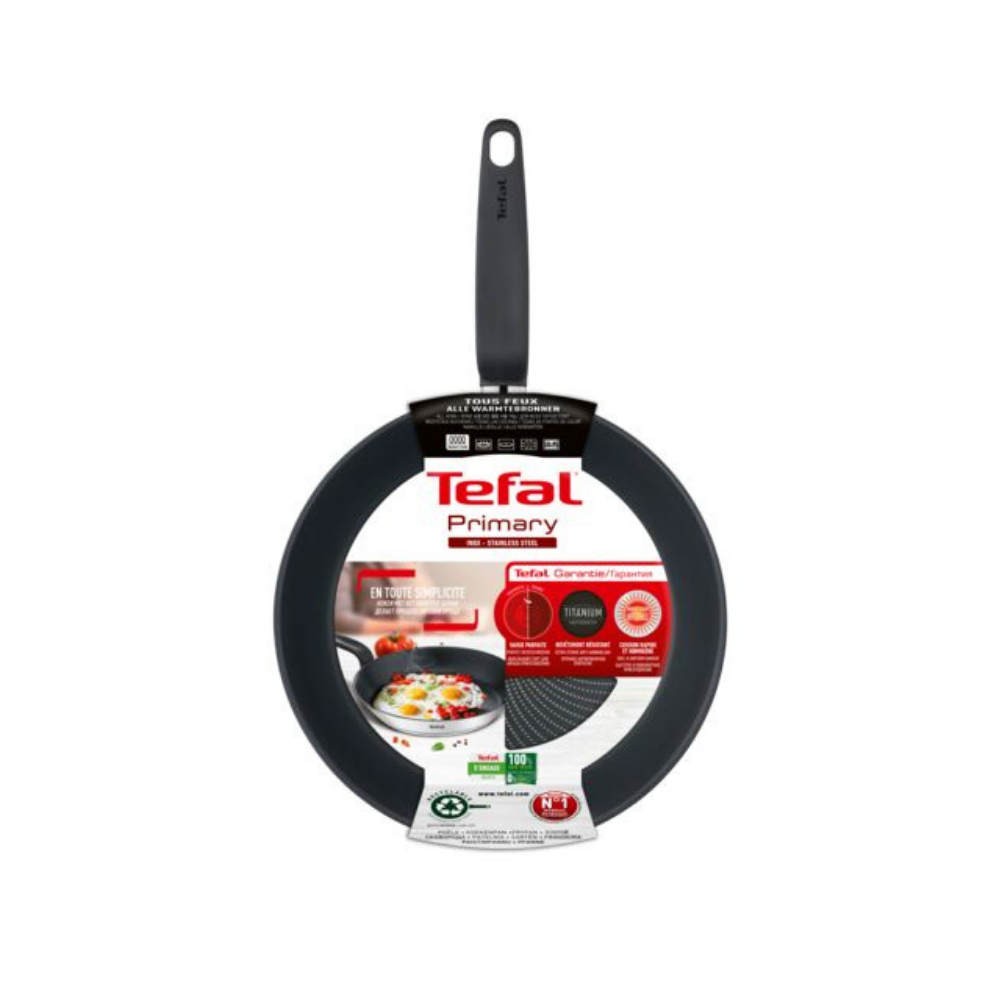 Chảo chiên inox Tefal Primary 28cm, dùng cho mọi loại bếp- Hàng chính hãng