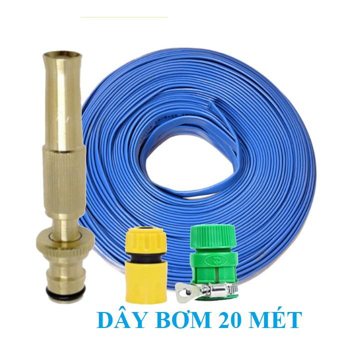 Bộ dây vòi xịt bơm nước tưới rửa , tăng áp 3 lần, loại 20m 206701-1 đầu đồng,cút,nối vàng+ mở chai