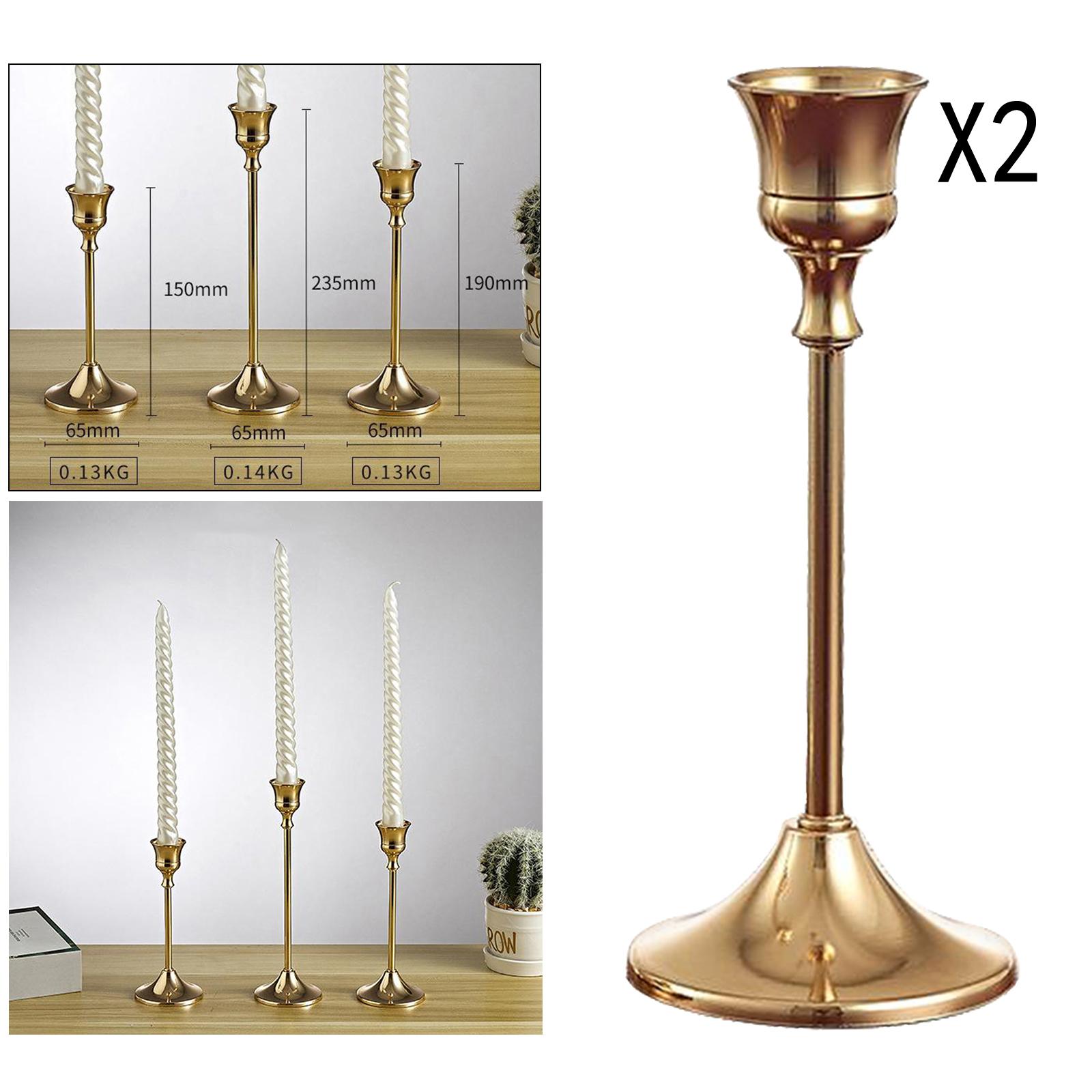 2x Candle Stand Candlestick Holders Gold Candle Holder Wedding Dinner Decor