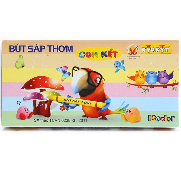 Bút Sáp Thơm Chim Két KidKit BST-004 (18 Màu)