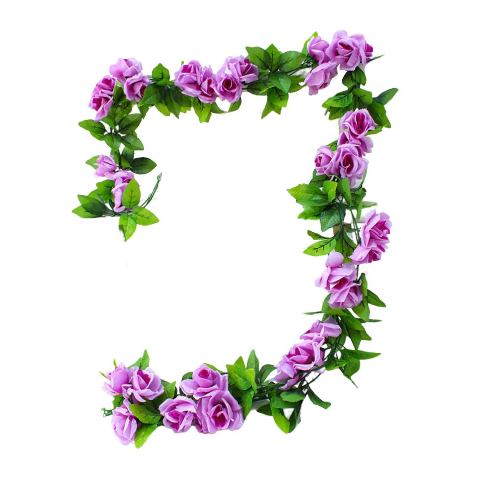Artificial Flowers Vines Spring Flower Wreath Holiday Wreath for Decor Amaranth