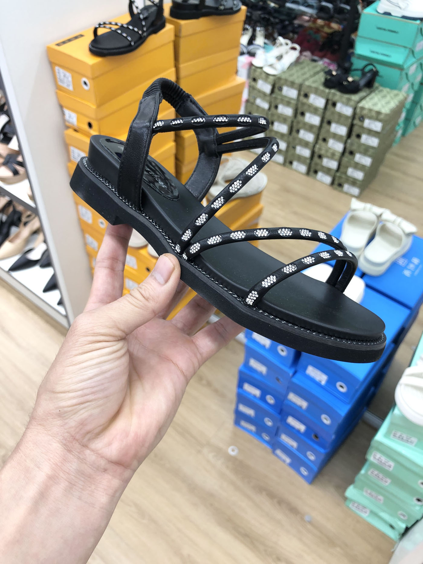 Sandal nhiều dây, quai đá, 3 cm SD2325