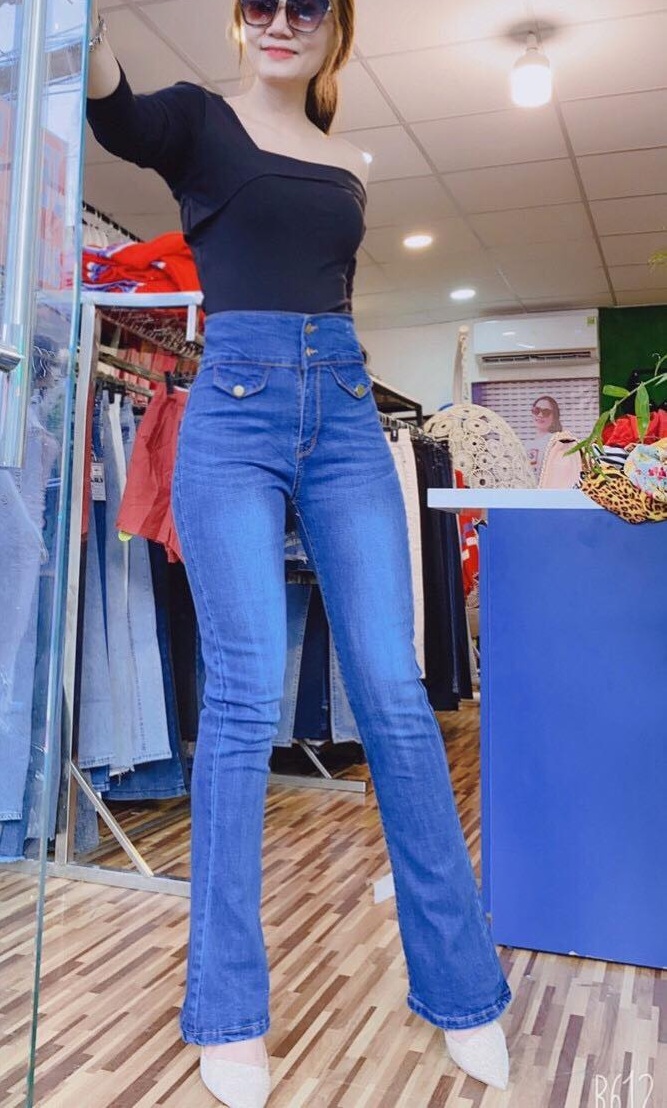 Quần Jeans Nữ Ống Loe Dài Co Giãn Thời Trang JNLD020