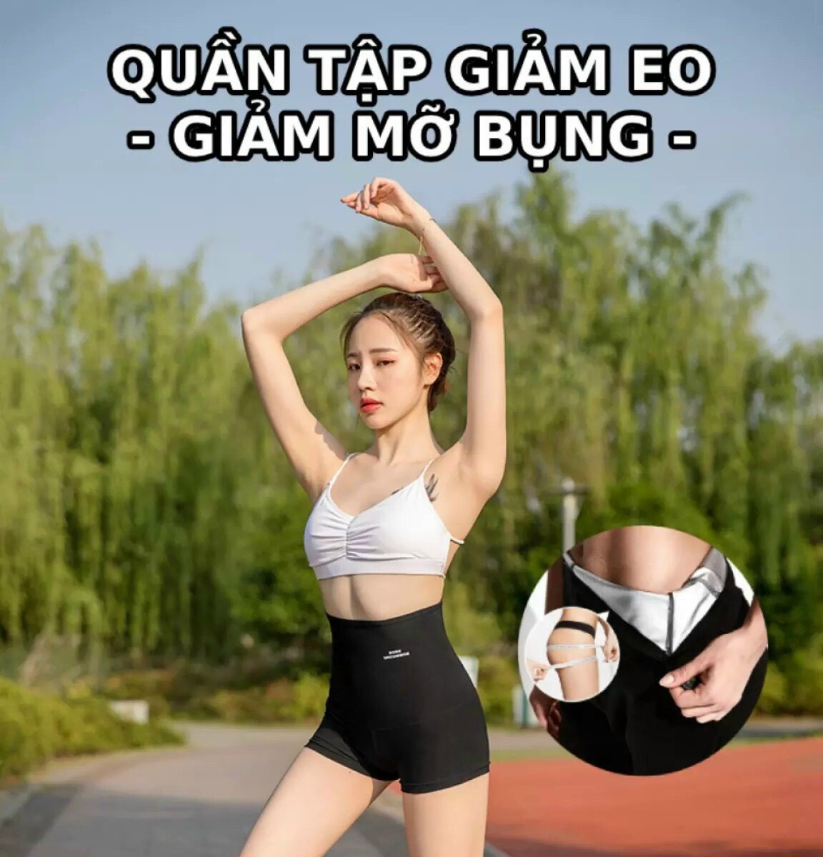 Quần tập Gym, thể thao nữ cạp cao tan mỡ dáng đùi