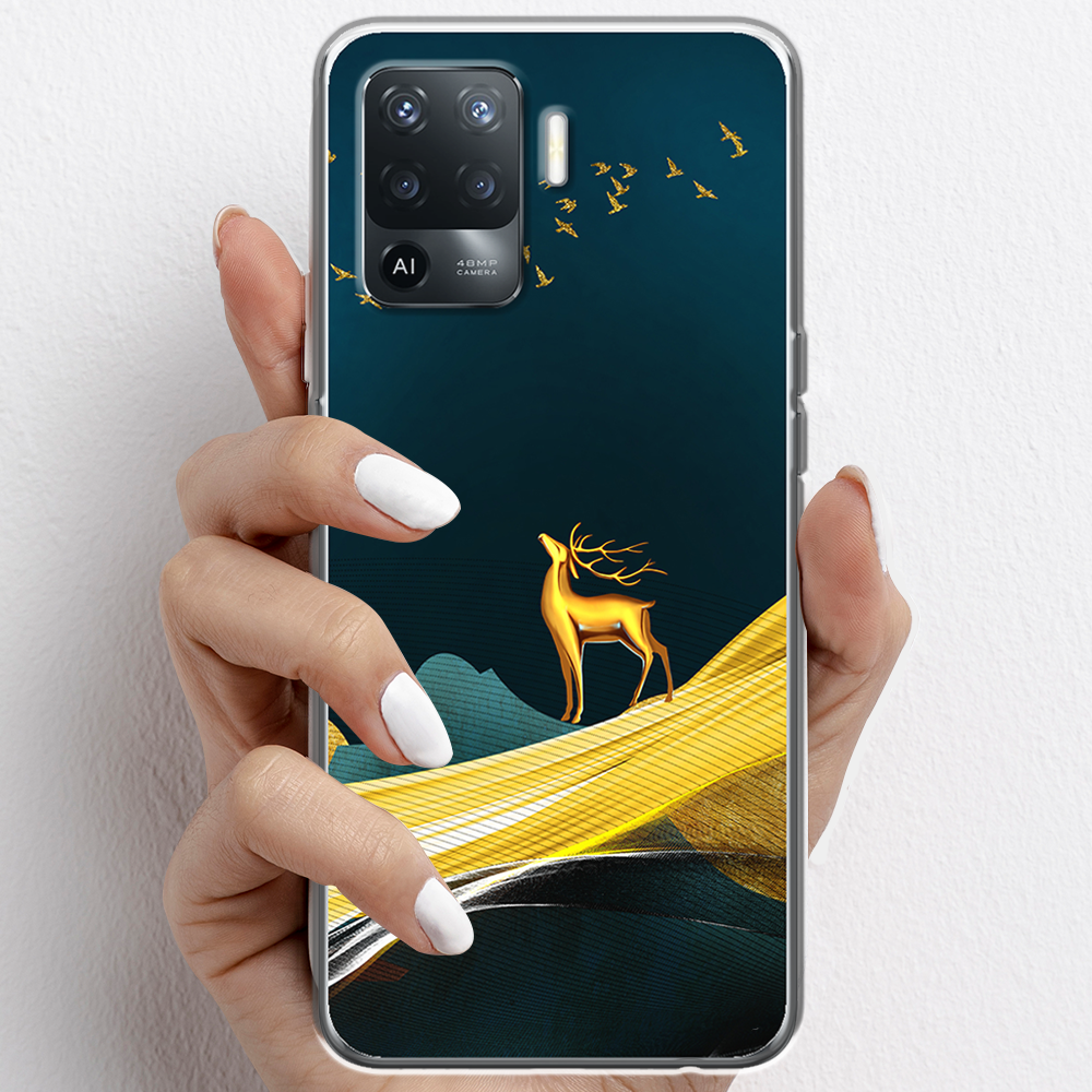 Ốp lưng cho Oppo A54, Oppo A94 nhựa TPU mẫu Nai vàng