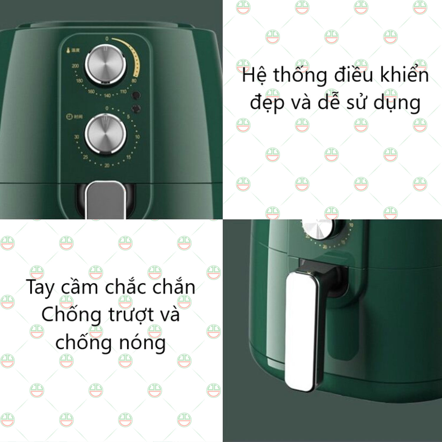 [Sức Khỏe] Nồi Chiên Không Dầu KhoNCC Hàng Chính Hãng Ca mel 6Lít Cho Bữa Ăn Sạch - An Toàn - Nấu Nhanh Dễ Dùng - KLM-NCCM6L (Đen, X.Lá)