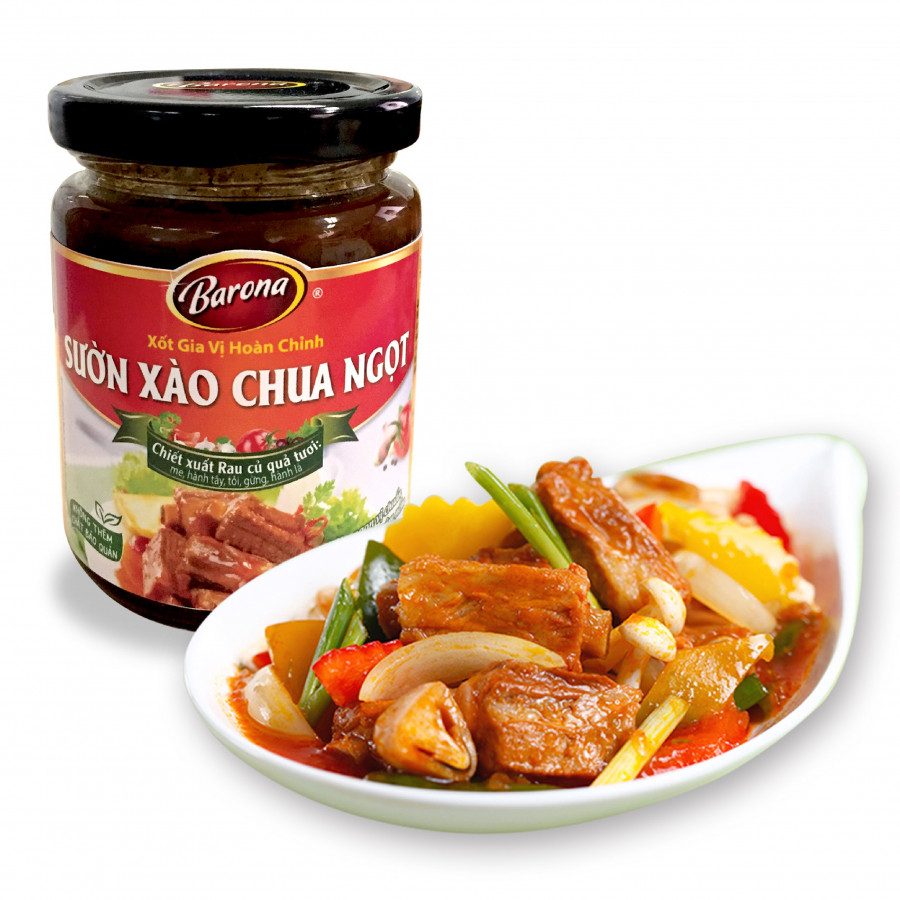 Xốt Gia Vị Hoàn Chỉnh Barona - Sườn Xào Chua Ngọt 260g (dạng hũ)