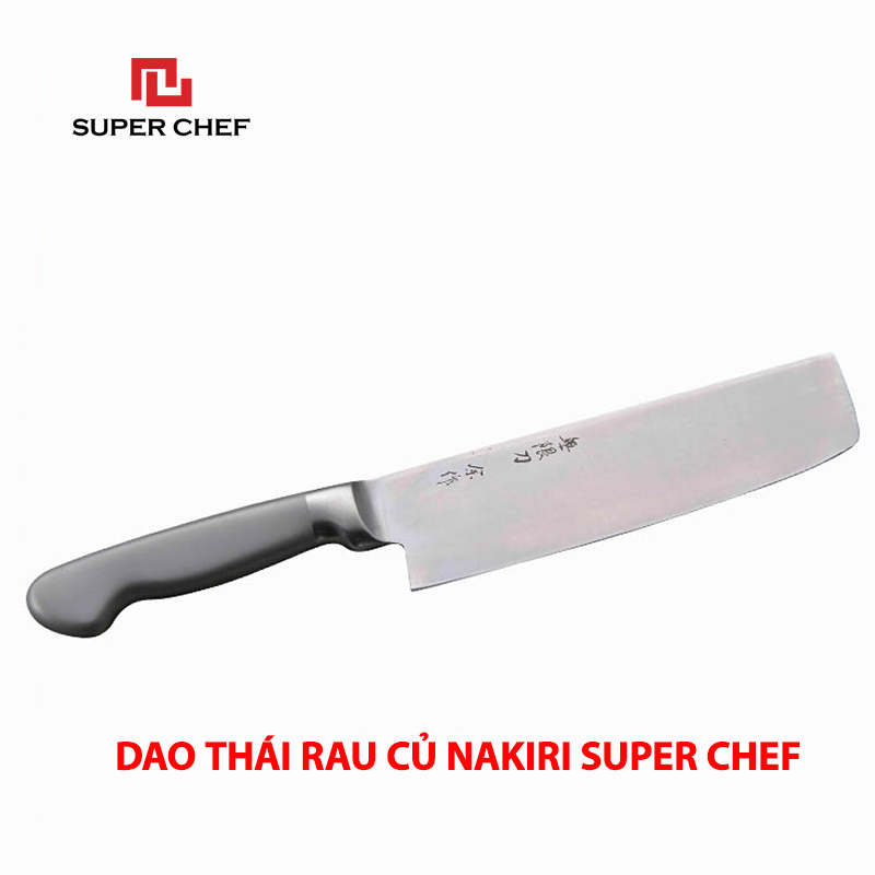 Dao Thái Rau Củ Quả Thép Rỗng Chính Hãng Super Chef Chuẩn Dao Nakiri Nhật Cao Cấp Siêu Sắc Bén, Lâu Cùng Bằng Thép Không Gỉ, Không Ăn Mòn An Toàn Sức Khỏe, Siêu Tiện Lợi ( Lưỡi dài 16.5cm)