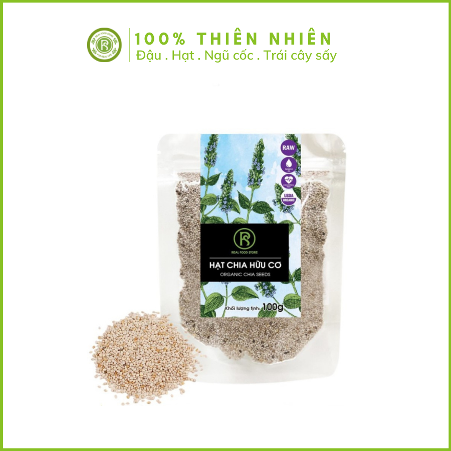 100G Hạt Chia Trắng Organic Real Food (White Chia Seed Organic)