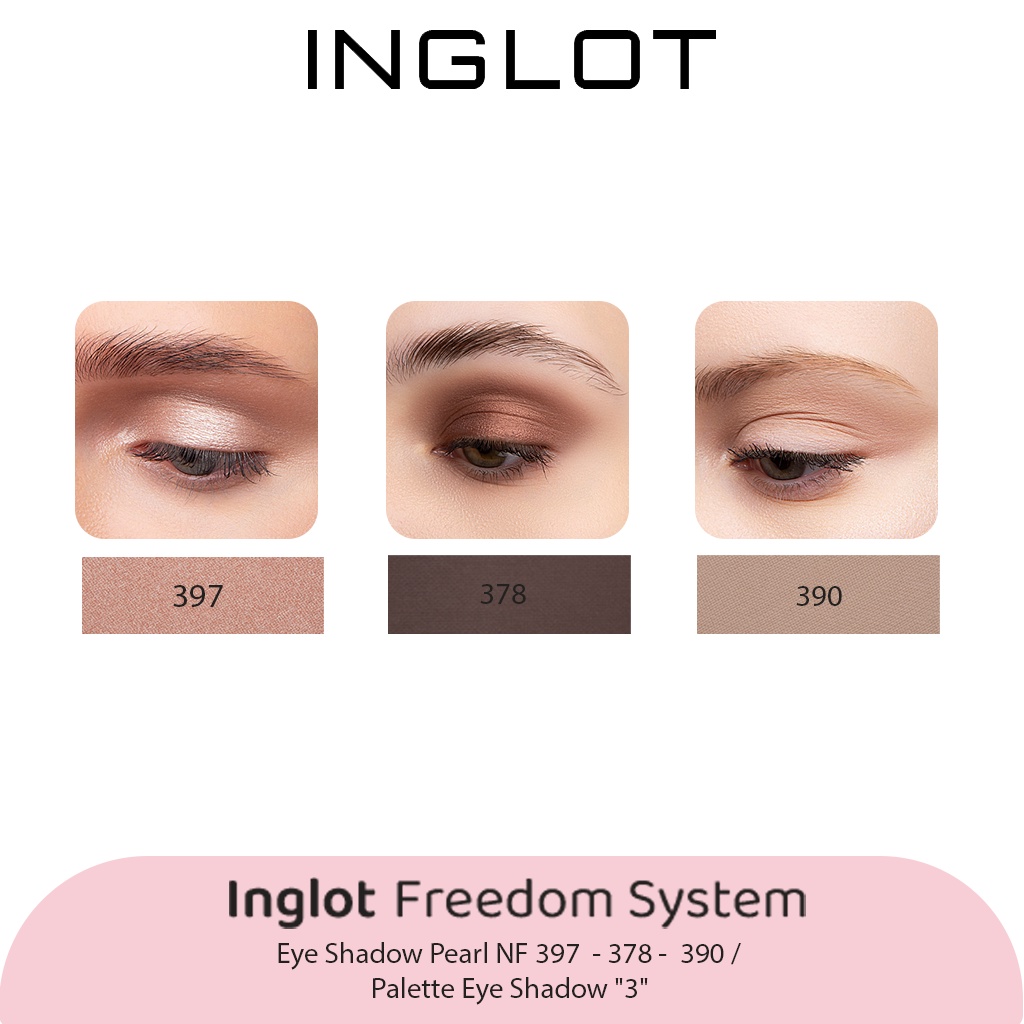 Bảng phấn mắt 3 ô Inglot tông màu nâu Everyday chic bền màu lâu trôi