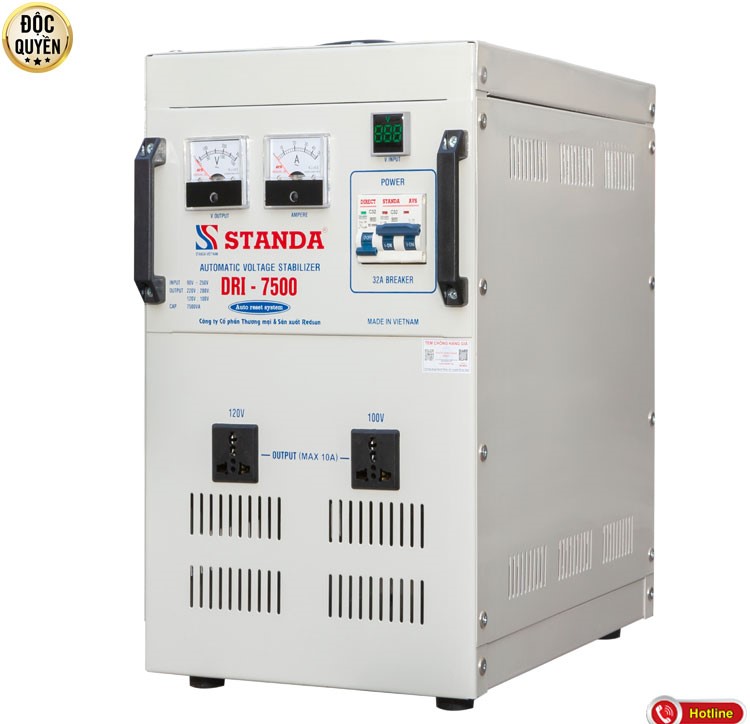 MÁY ỔN ÁP TỰ ĐỘNG ĐA CHỨC NĂNG STANDA 7.5KVA DẢI 90V-250V