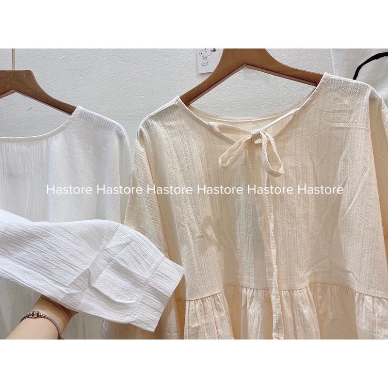 Áo babydoll thắt nơ sau lưng