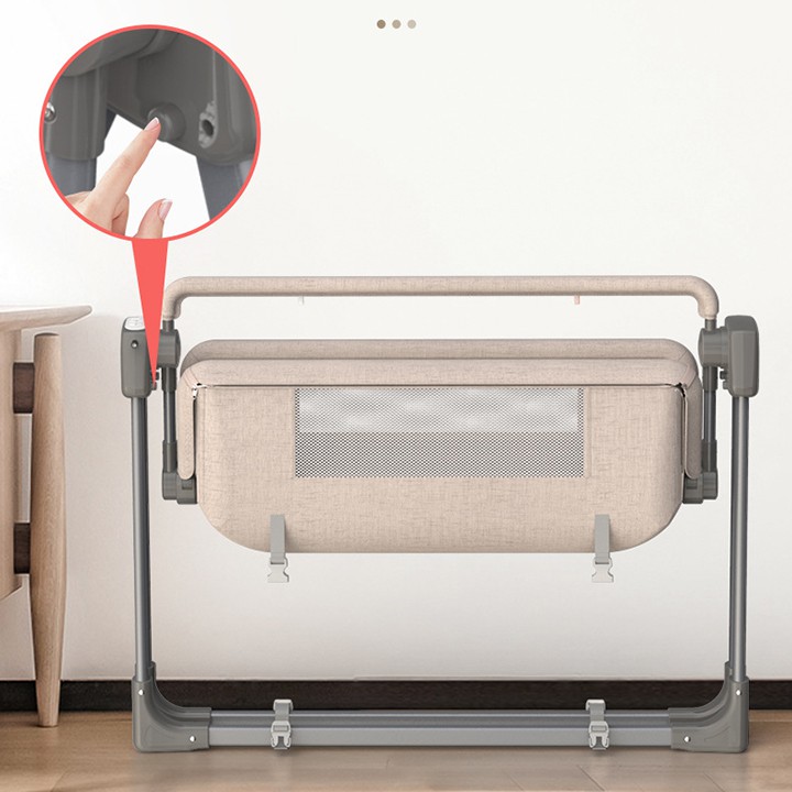 Nôi điện cho bé kèm màn quây, kết nối bluetooth - Giường cũi ngủ cắm điện trẻ em - võng ngủ trẻ em