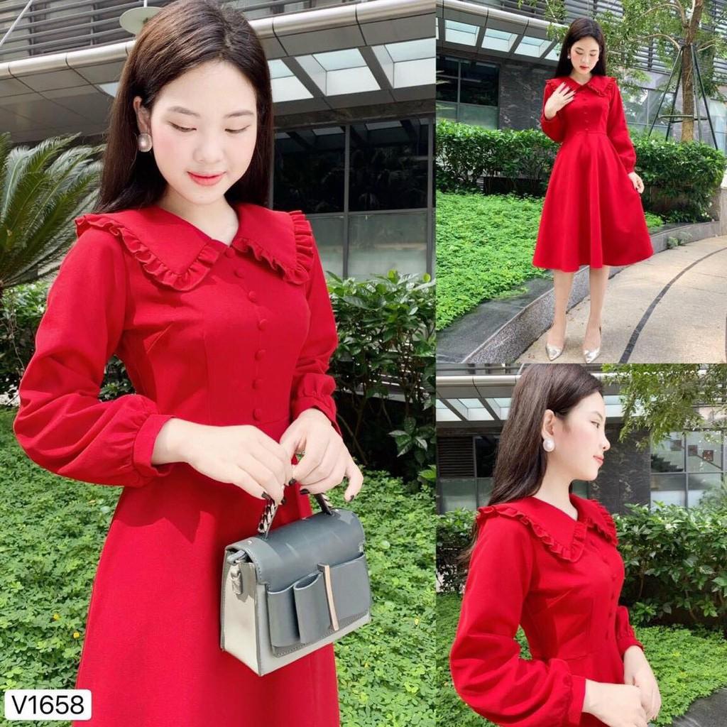 ĐẦM XÒE DỰ TIỆC DÀI TAY PHỐI BÈO SIÊU XINH