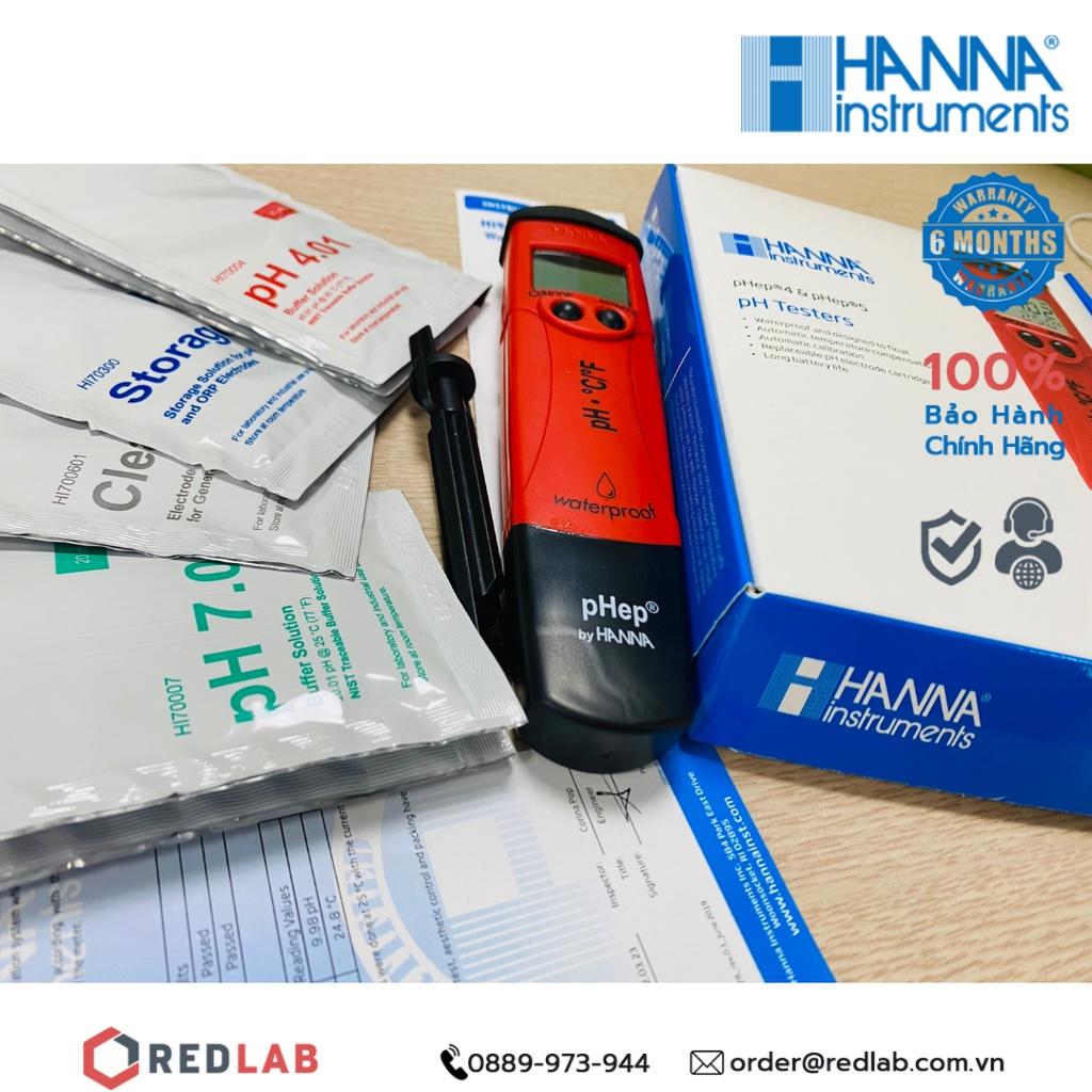 Bút đo pH và nhiệt độ nước cầm tay ứng dụng trong mọi lĩnh vực Hanna HI98128