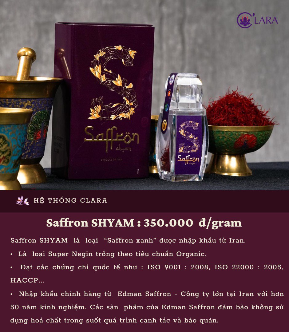 Set quà tặng nhụy hoa nghệ tây Saffron Shyam + Đông trùng hạ thảo + Mật ong saffron đông trùng hạ thảo