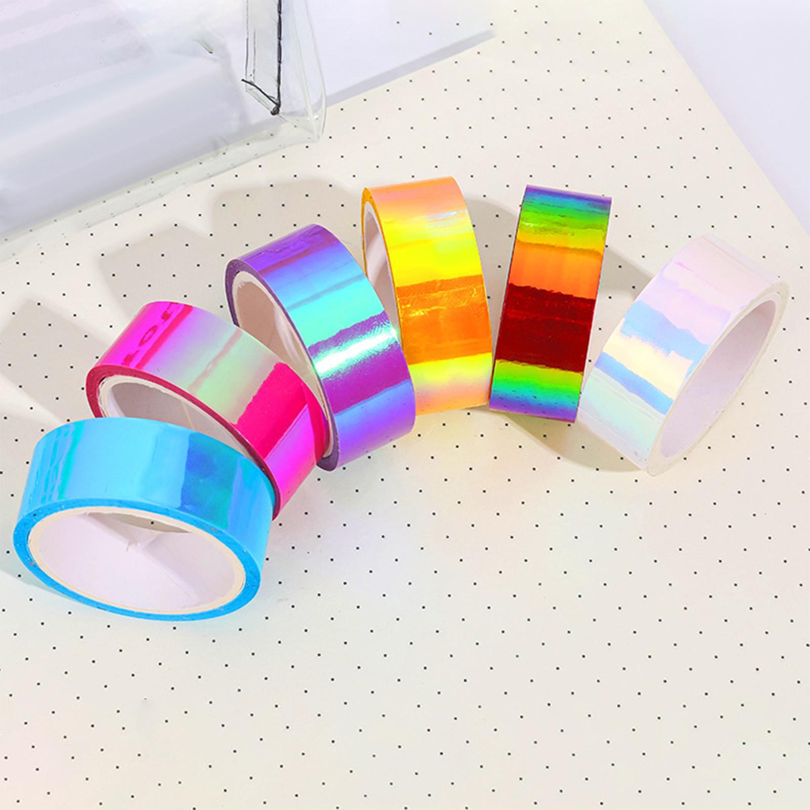6Roll Washi Tape Set Crafts Glitter Stationery Tape for Festival Decoration