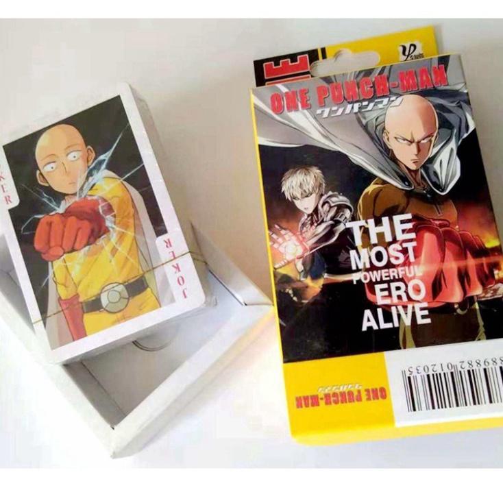 Bộ thẻ bài in ấn hình one punch man 54 lá sự khác biệt bộ tú bài tây anime manga chibi xinh xắn