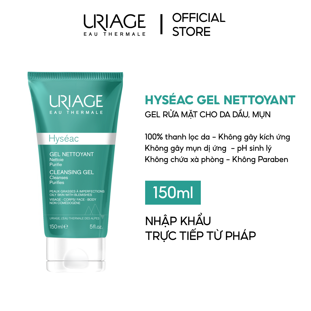 Gel rửa mặt cho da dầu, mụn URIAGE HYSÉAC GEL NETTOYANT 150ml