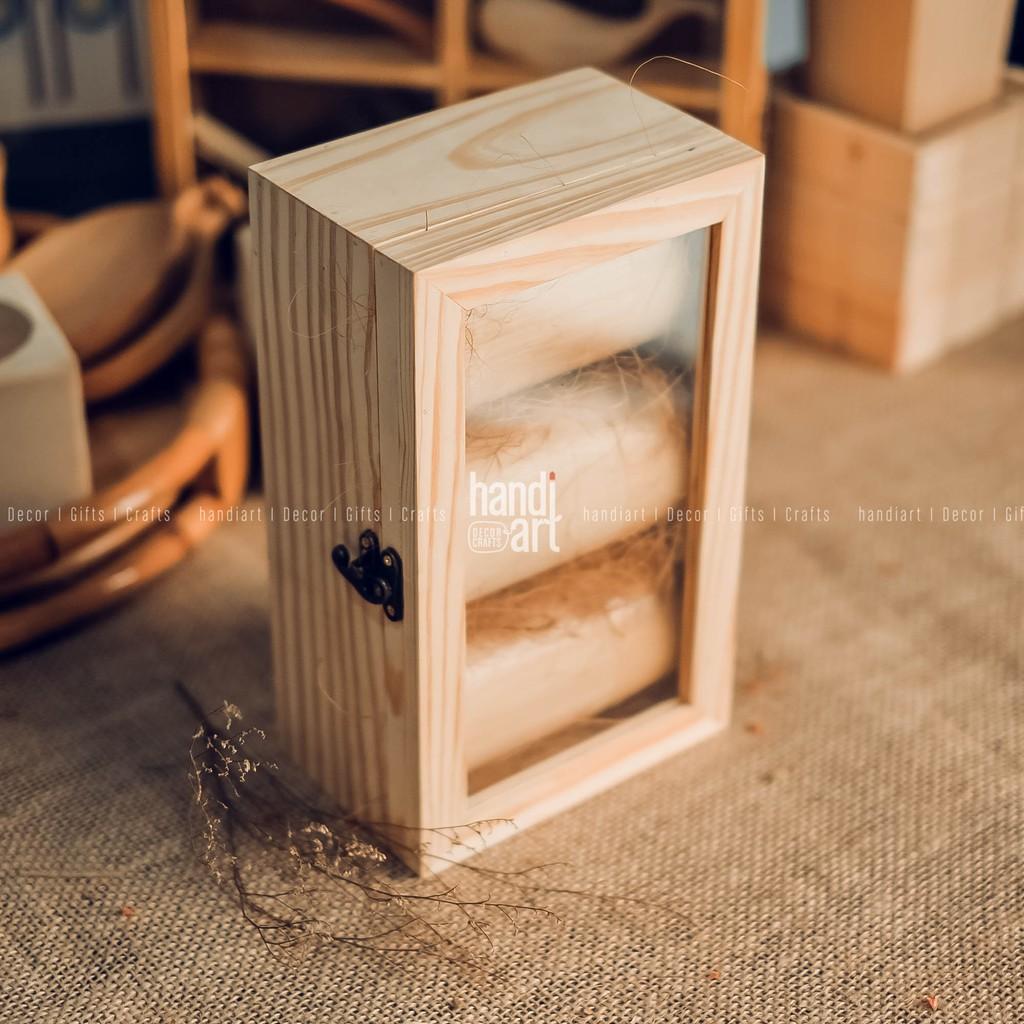 Bộ 2 Hộp gỗ nắp kính - Hộp gỗ đựng sản phẩm - wooden box glass