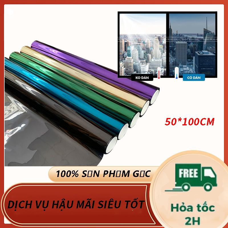 Giấy decal dán kính chống nắng nóng UV , phim cách nhiệt cửa sổ decan phản quang cho cửa kính chống nhìn trộm 50*100CM