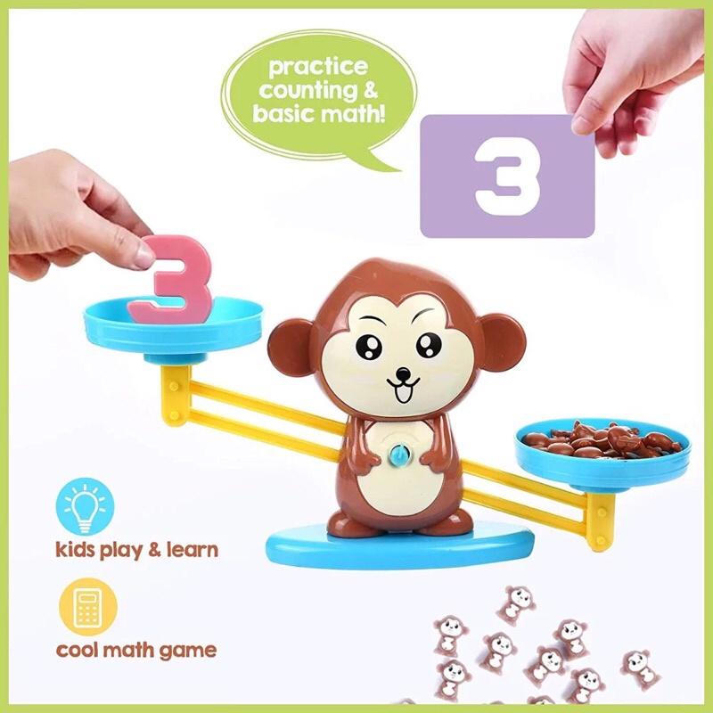 Đồ chơi giáo dục cân khỉ toán học, cân khỉ thăng bằng làm quen toán học