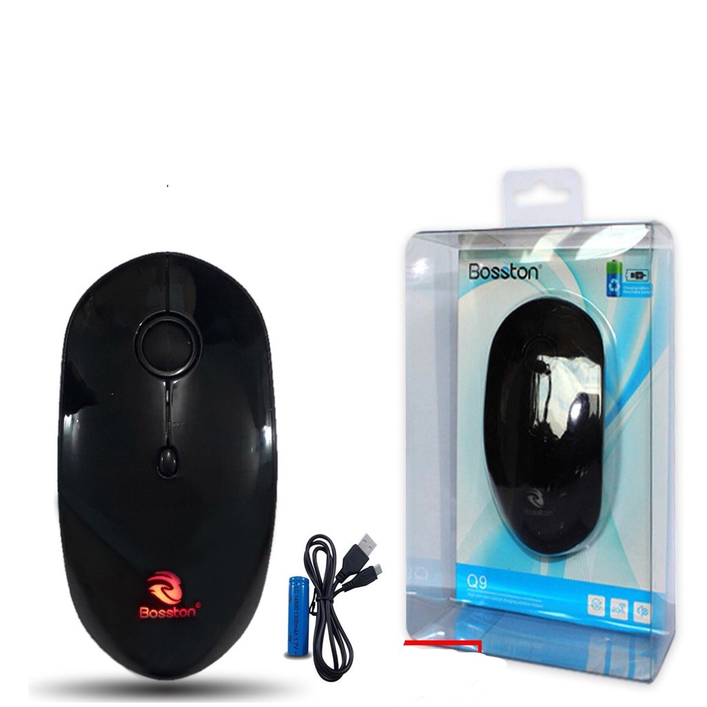 Chuột Không Dây Tặng Kèm Pin Sạc Mouse Bosston Q9 - HÀNG CHÍNH HÃNG