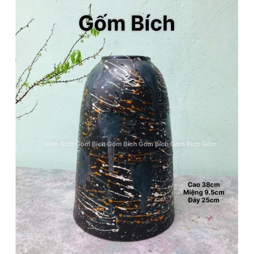 Bình Hoa Lọ Hoa Gốm Dáng Chuông Tổ Ong Size Đại Cao 47cm Gốm Sứ Bát Tràng - Gốm Bích