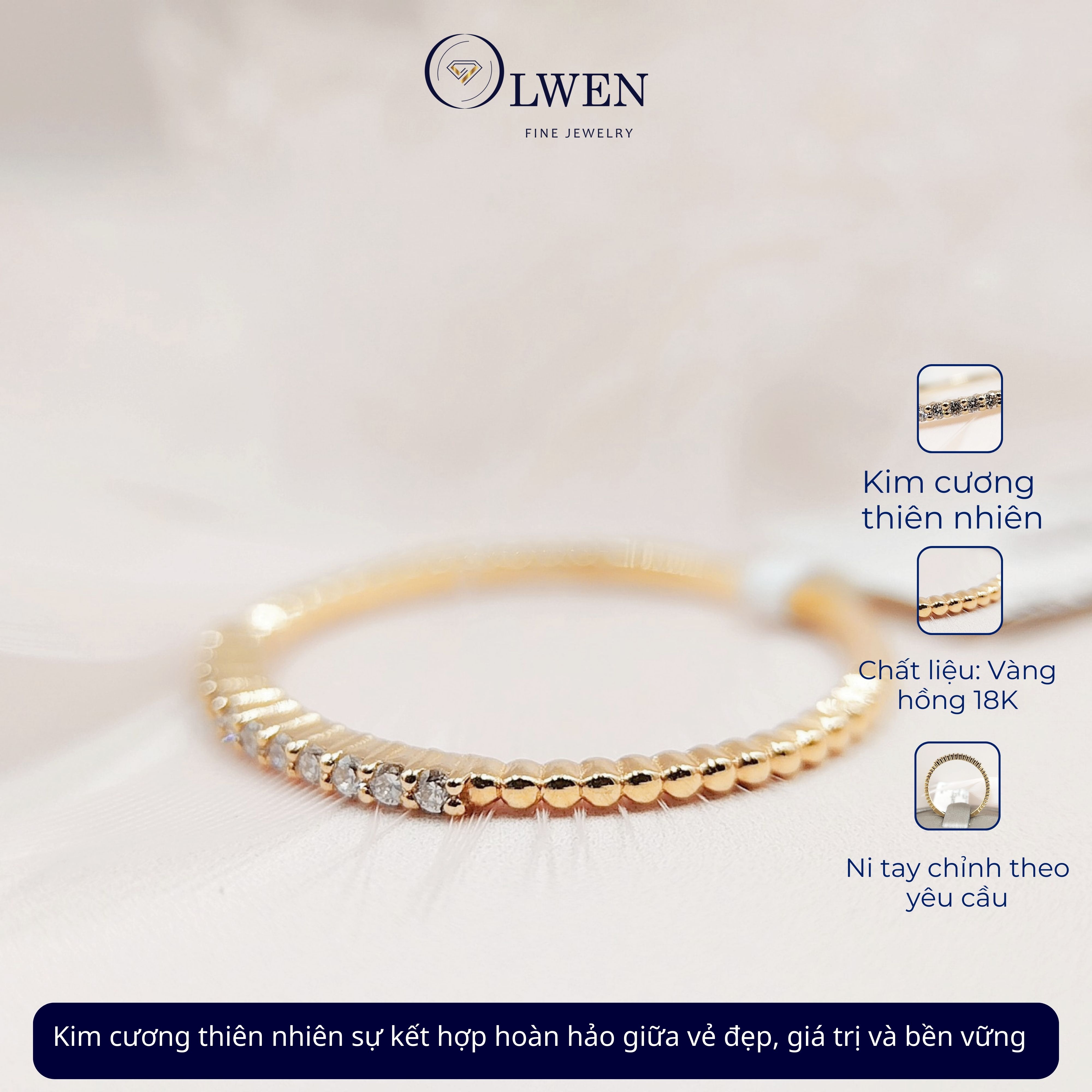 Nhẫn Hồng 18K HK Olwen HA-R000062