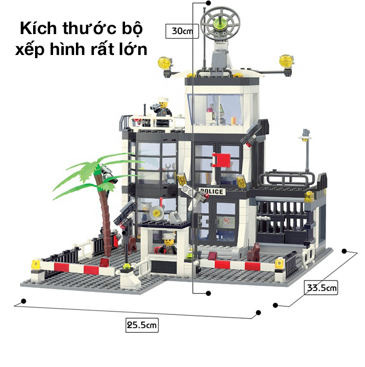 Đồ chơi xếp hình cảnh sát thành phố KAVY với 631 chi tiết cho bé thỏa sức vui chơi tưởng tượng